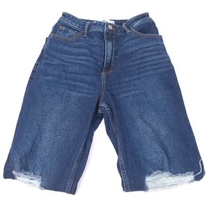 Women's Hollister Curvy Ultra High Rise Dad Jean Distressed Ripped Jeans Size 3R